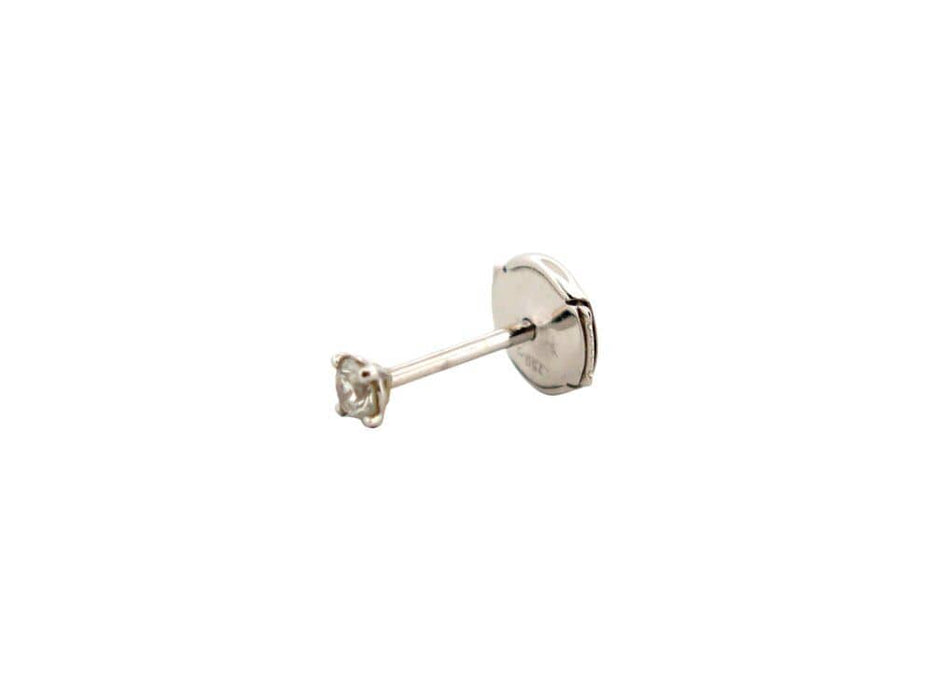 puce boucle d'oreille VANRYCKE valentine diamant 0.11 ct or blanc 18k