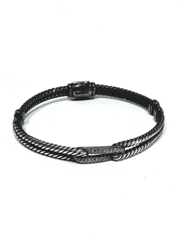 Bracelet David Yurman - Bracelet Argent Et Diamants 58 Facettes