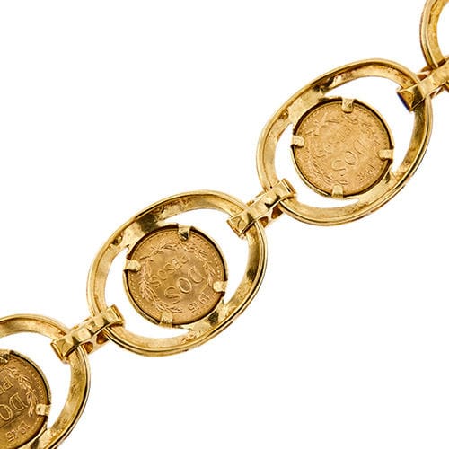 Bracelet Bracelet en or jaune avec émail et pièces de monnaie 58 Facettes 36092