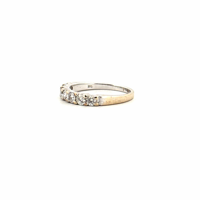 Bague 50 Alliance demi-tour or blanc & Diamants 58 Facettes 56-GS28786