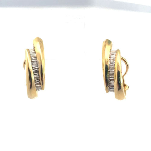 Boucles d'oreilles Boucles d'oreilles coniques en or jaune serties de diamants baguette 58 Facettes UN0150