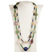 Collier Sautoir Quartz Rose, Lapis Lazuli, Malachite, Aventurine, Calcédoine et Boules Vermeil 58 Facettes S20