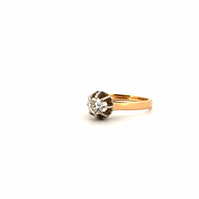 Bague 48 Solitaire or jaune diamant 58 Facettes 98-GS37705-1