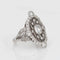 Bague Bague de cocktail en diamant édouardienne antique en platine taille 6 ovale bijoux fins 58 Facettes G13478