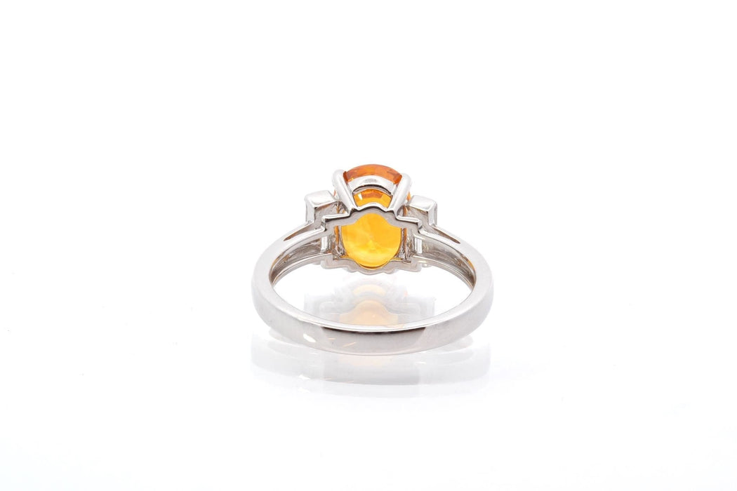 Bague 53 Bague or jaune saphir 3,27 cts et diamants 58 Facettes 25749 24556a