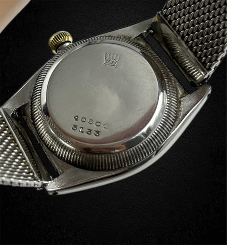 Montre Rolex « Ovetto » réf. 3133, or et acier 58 Facettes