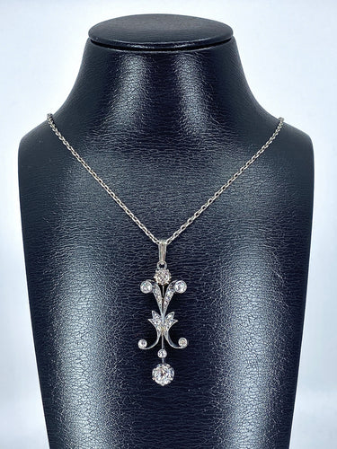 Pendentif Pendentif Or blanc Argent Diamants Epoque Napoléon III. 58 Facettes AB277