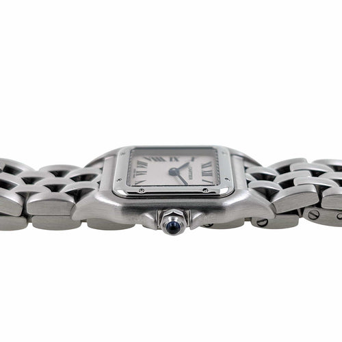 Montre Cartier Panthère RARE Dial Figaro Strap Small model SM ref 1320 Stainless Steel 58 Facettes