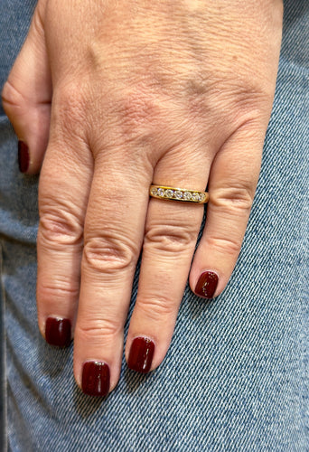 Bague 55 Demi-Alliance or jaune diamants 58 Facettes