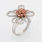 Bague 53.5 Bague Fleur Topaze Rose Diamant 58 Facettes G11820