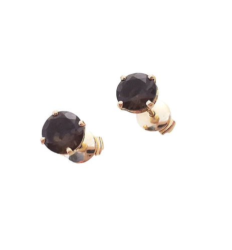 Boucles d'oreilles Boucles d'oreilles puces Quartz fumé 58 Facettes AA 1526