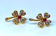 Boucles d'oreilles Boucles d’oreilles or jaune rubis diamants 58 Facettes AB459