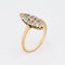 Bague diamant victorienne antique en or jaune 18 carats, petite navette, taille 4, bijoux raffinés