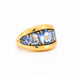 Bague 53 Bague Jonc Vintage, Or jaune, Saphirs Naturels 4 Carats 58 Facettes 383