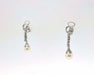 Boucles d'oreilles Boucles d'oreilles en or blanc avec perles et diamants 58 Facettes