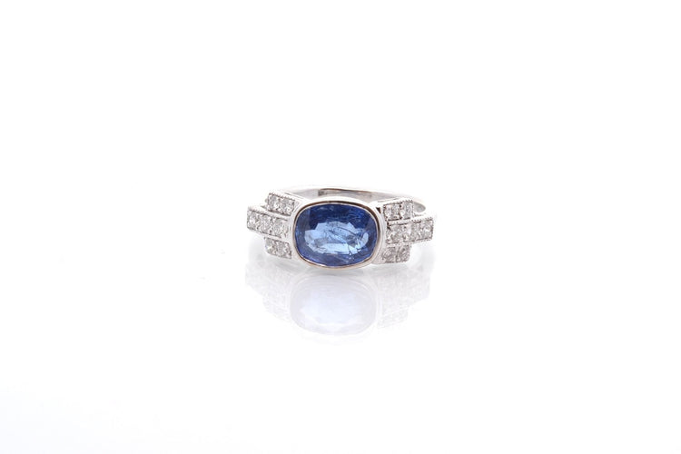 Bague 56 Bague saphir Birman non chaufée de 2,42cts et diamants 58 Facettes 25565