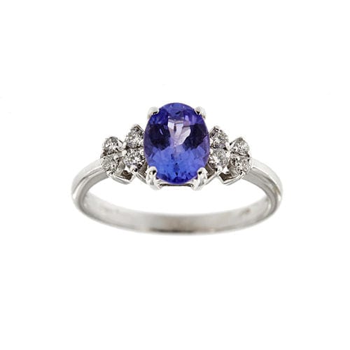 Bague 51 Bague en or blanc avec tanzanite et diamants 58 Facettes 38890