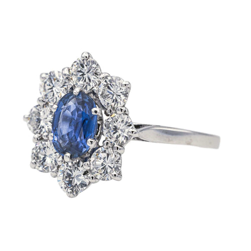 Bague 52 Bague Pompadour Or blanc Saphir, Diamant 58 Facettes 3884540CN