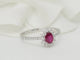 Bague 53 Bague marguerite en or blanc, rubis 0.45ct et diamants 58 Facettes 33178