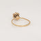 Bague tulipe vintage en or jaune 14 carats avec diamants et émeraude, taille 5,5