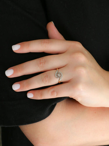 Bague 55 Bague tourbillon diamants taille rose 58 Facettes J353