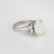 Bague 52 Bague en opale naturelle de 3,06 ct, diamant, platine, taille 7,25, bijoux fins Estate 58 Facettes G14063