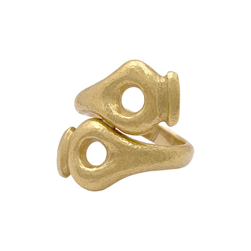 Bague 56 Bague Lalaounis, « Mesopotamia » en or jaune martelée. 58 Facettes 34908