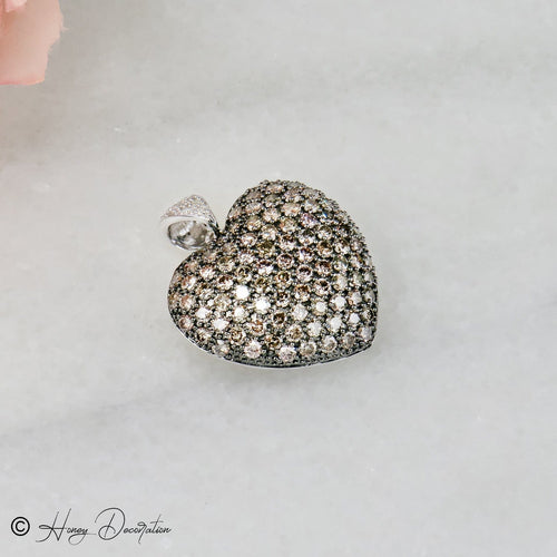 Pendentif Pendentif en forme de cœur en or 585 avec diamants 58 Facettes 2560