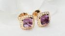 Boucles d'oreilles FRED - Boucles d'oreilles Pain de sucre or rose, améthyste, diamants 58 Facettes 33035