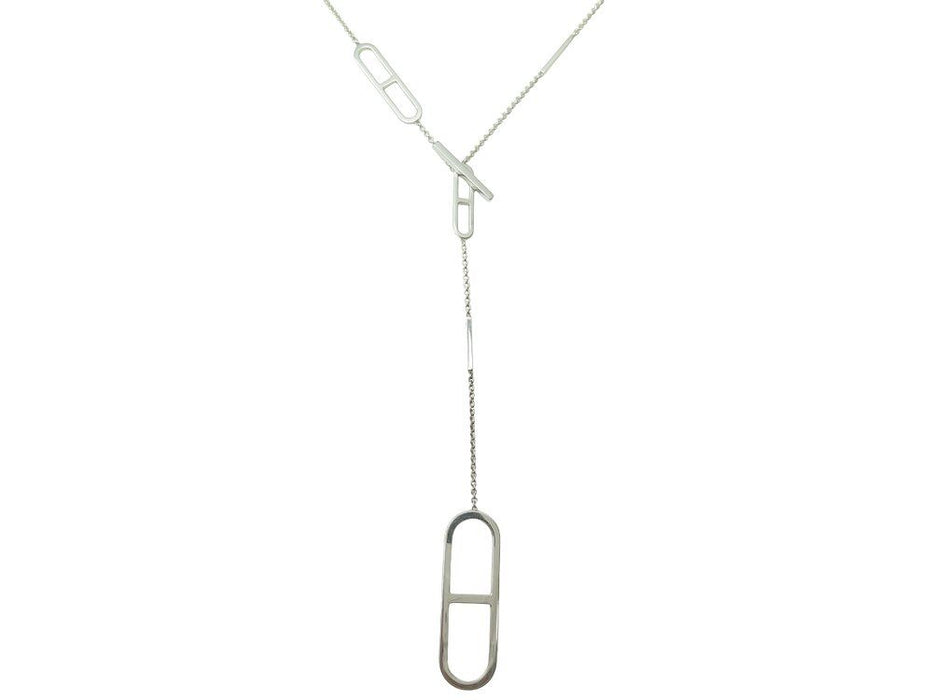 collier HERMES sautoir ever chaine d'ancre en argent