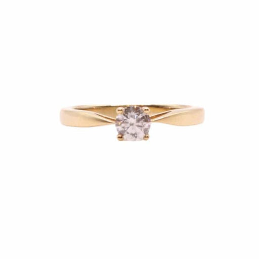Ring 50.5 Solitaire yellow gold diamond set with 4 claws 58 Facettes