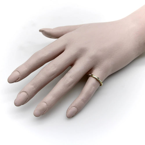 Bague 53 Bague or jaune émaillée noire et blanche avec accent de diamant 58 Facettes A20017