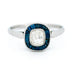 53 Diamond Sapphire Platinum Halo Ring 58 Facettes 38D54FF352D5479DBFF158C1A31D0550