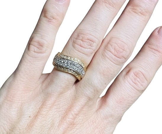 Bague 54.5 Bague 2 Ors avec Diamants 58 Facettes 20400000808