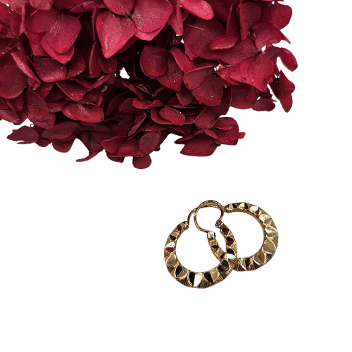 Boucles d’oreilles créoles or jaune ciselées 58 Facettes MG112