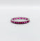Bague 51 Alliance américaine art déco en or blanc et rubis calibrés synthétiques 58 Facettes A05493