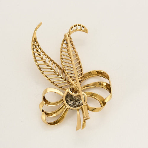 Broche Broche "Gerbe" en or jaune, platine et diamants 58 Facettes CLA0707