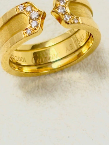 Bague 49 CARTIER - Bague C or et diamants 58 Facettes WC-2025-0757