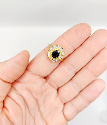 Bague 58 Bague marguerite art déco or saphir et diamants 58 Facettes A03969