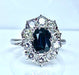 Bague 55 Bague or blanc, saphir 2,11 carats et 10 diamants 58 Facettes AB431