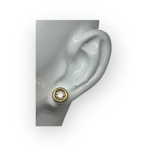 Boucles d'oreilles Boucles d'oreilles puces en or jaune et diamants 58 Facettes 149057190