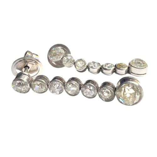 Boucles d'oreilles Boucles d'oreilles Art Déco 1930-1935 en platine avec diamants 58 Facettes A1923