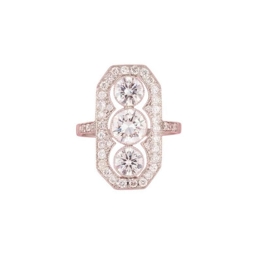 Bague 52 Bague style Art Déco en platine et diamants 58 Facettes