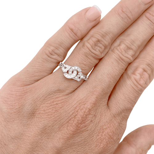 Bague 54 Bague Dinh Van, "Menottes R7.5", or blanc, diamants. 58 Facettes 34749
