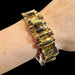 Bracelet Superbe bracelet « tank » en or rose et or jaune 18 carats, vers 1940 58 Facettes 7829 A