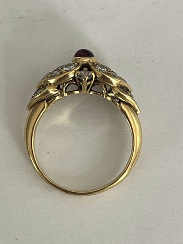 Bague 51.5 FRED - Bague or jaune rubis diamants 58 Facettes LOT 4540