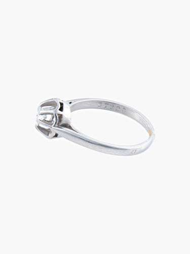 Bague BAGUE PLATINE SOLITAIRE DIAMANT STYLE RETRO 58 Facettes