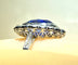 Bague - Saphir Ceylan non chauffé 6,53 cts en platine et diamants