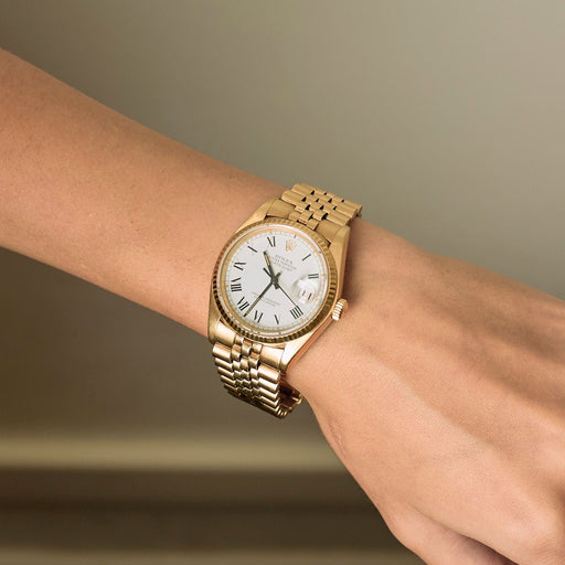 Montre ROLEX - Date perpetual Datejust - Montre en or jaune à boitier rond à mouvement automatique 58 Facettes GU250