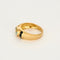 Bague 54 Bague jonc en or jaune, aigue marine 58 Facettes REU0901